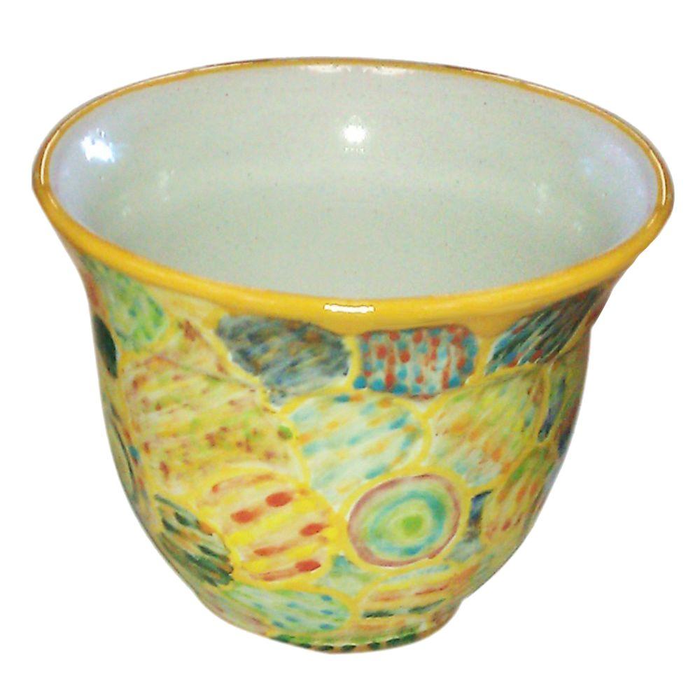 Ravenna Pottery Talavera 13 in. Tilted Round Ceramic Chata Pot A 2