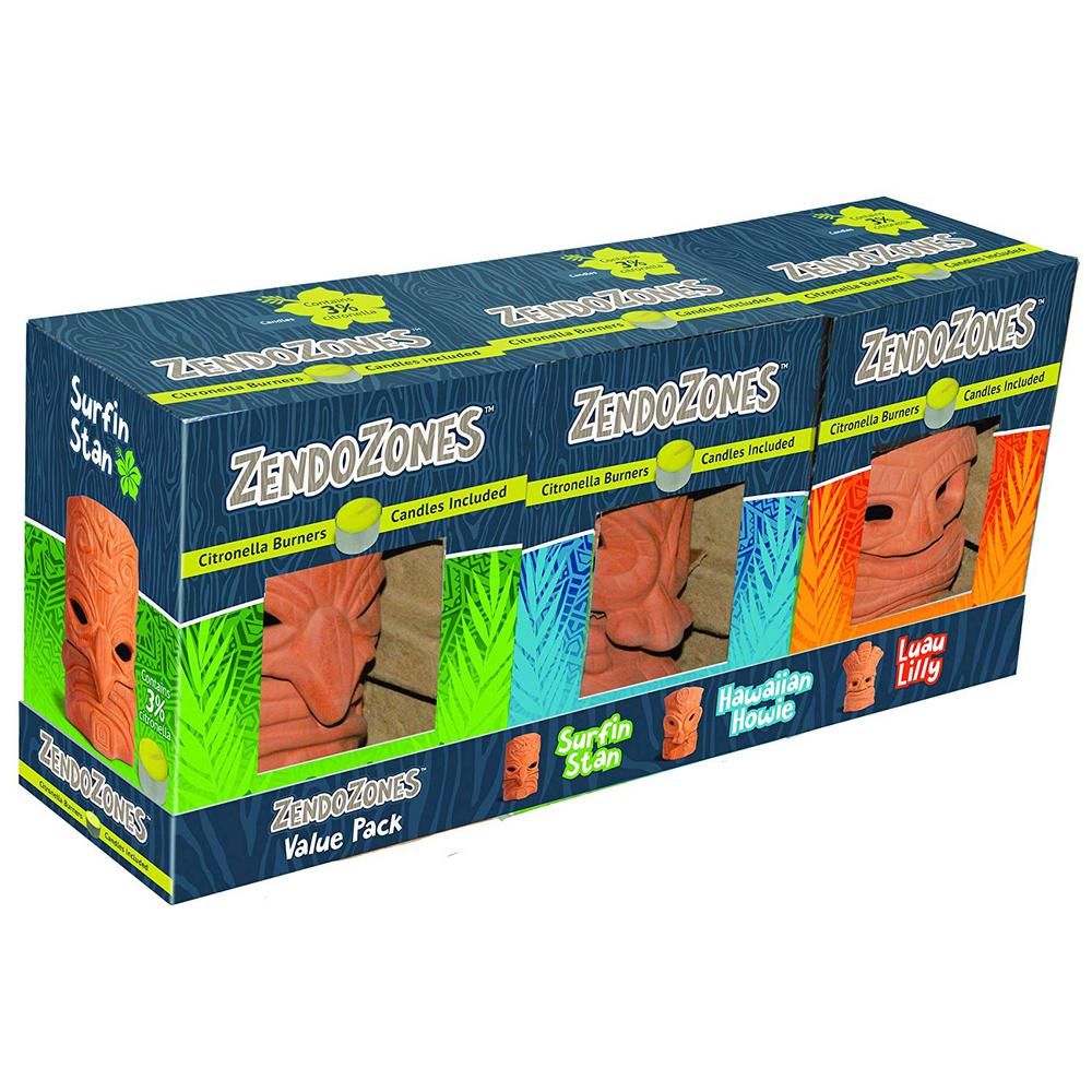 Zendozones Citronella Candle Burners Value Pack 3 Pack 18p Hls