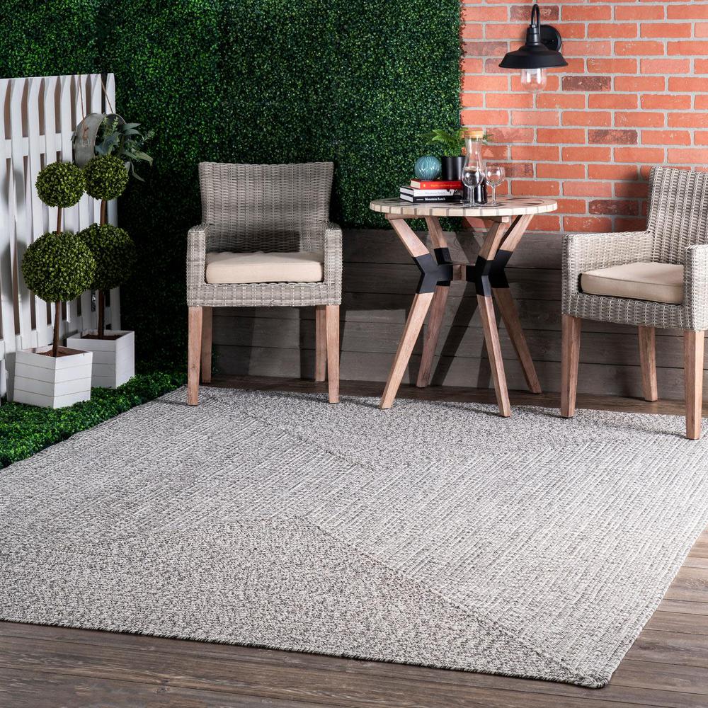 Nuloom Lefebvre Casual Braided Salt Pepper 4 Ft X 6 Ft Indoor Outdoor Area Rug Hjfv01c 406 The Home Depot