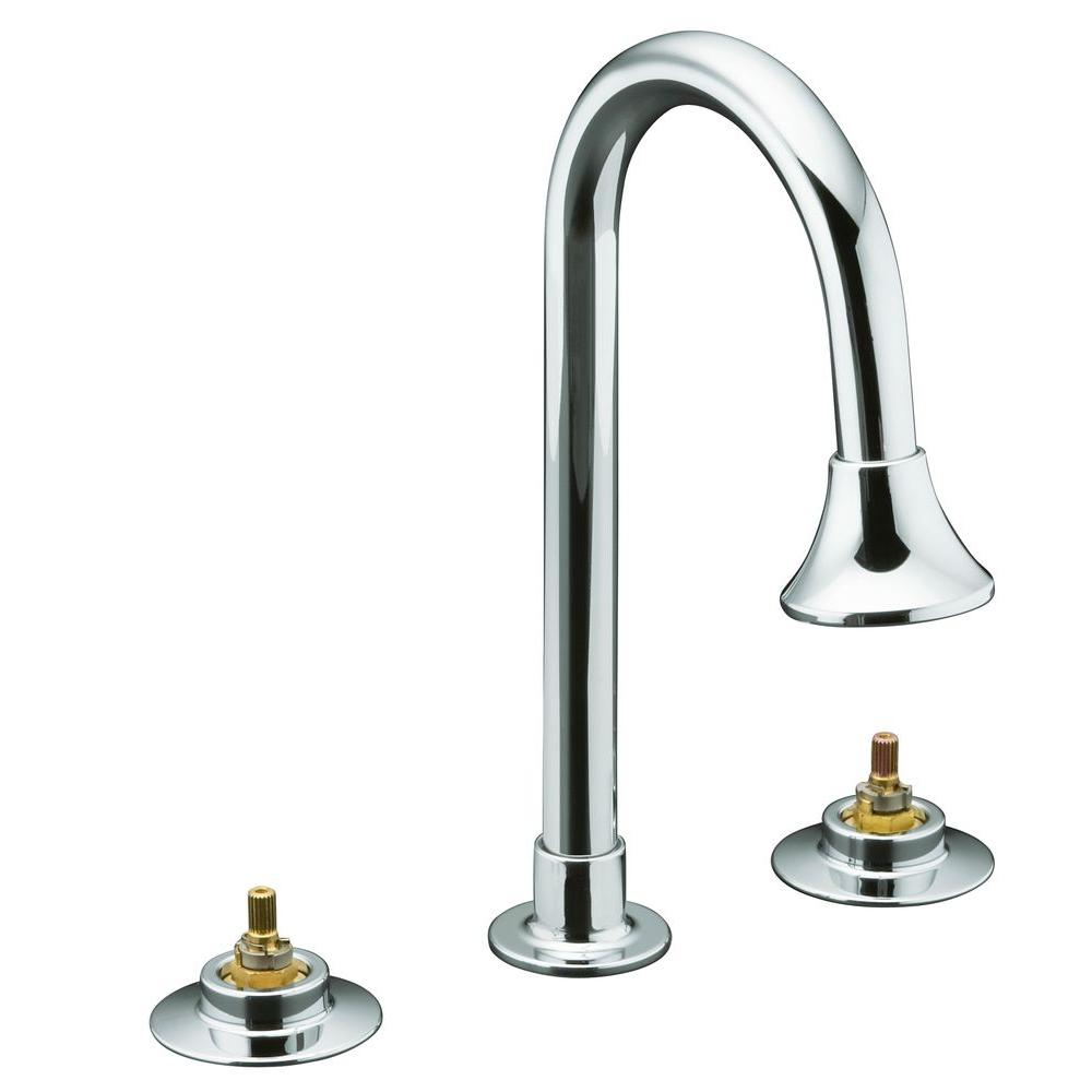 Kohler Triton 8 In Widespread 2 Handle Mid Arc Commercial Bathroom Faucet In Polished Chrome K