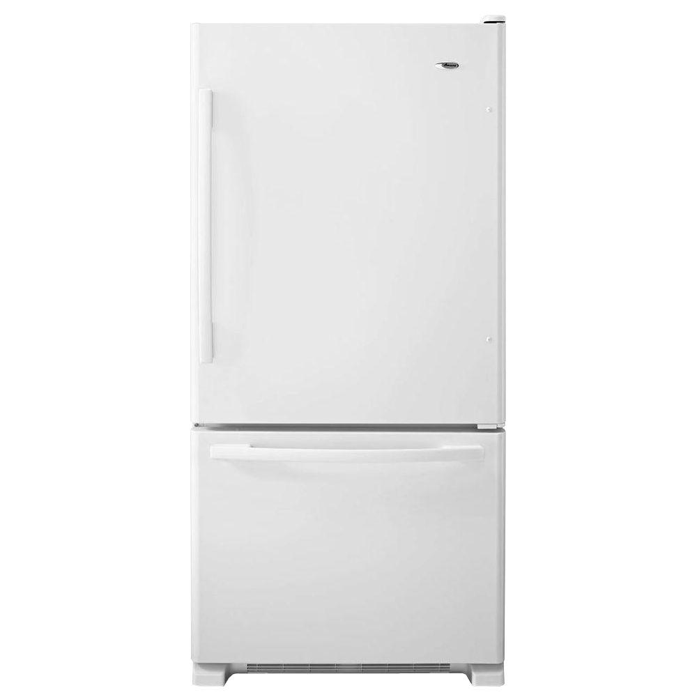 Amana 33 in. W 22.1 cu. ft. Bottom Freezer Refrigerator in White ...