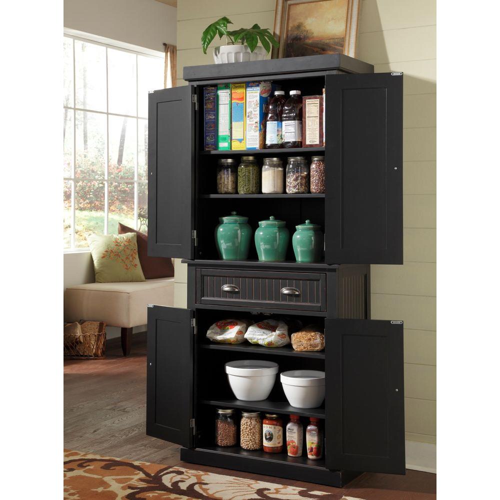 Home Styles Nantucket Distressed Black Food Pantry503369 The Home Depot