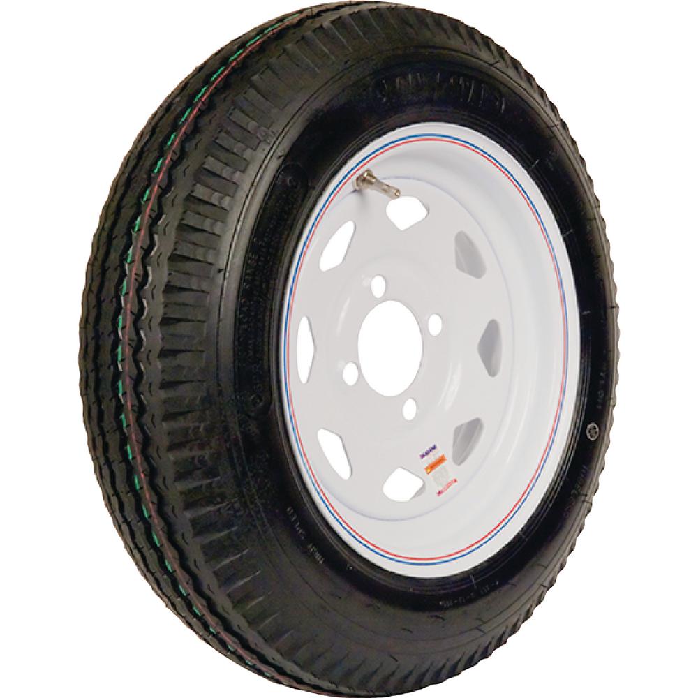 Loadstar 480-12 K353 BIAS 780 lb. Load Capacity White with Stripe 12 in. Bias Tire and Wheel Assembly