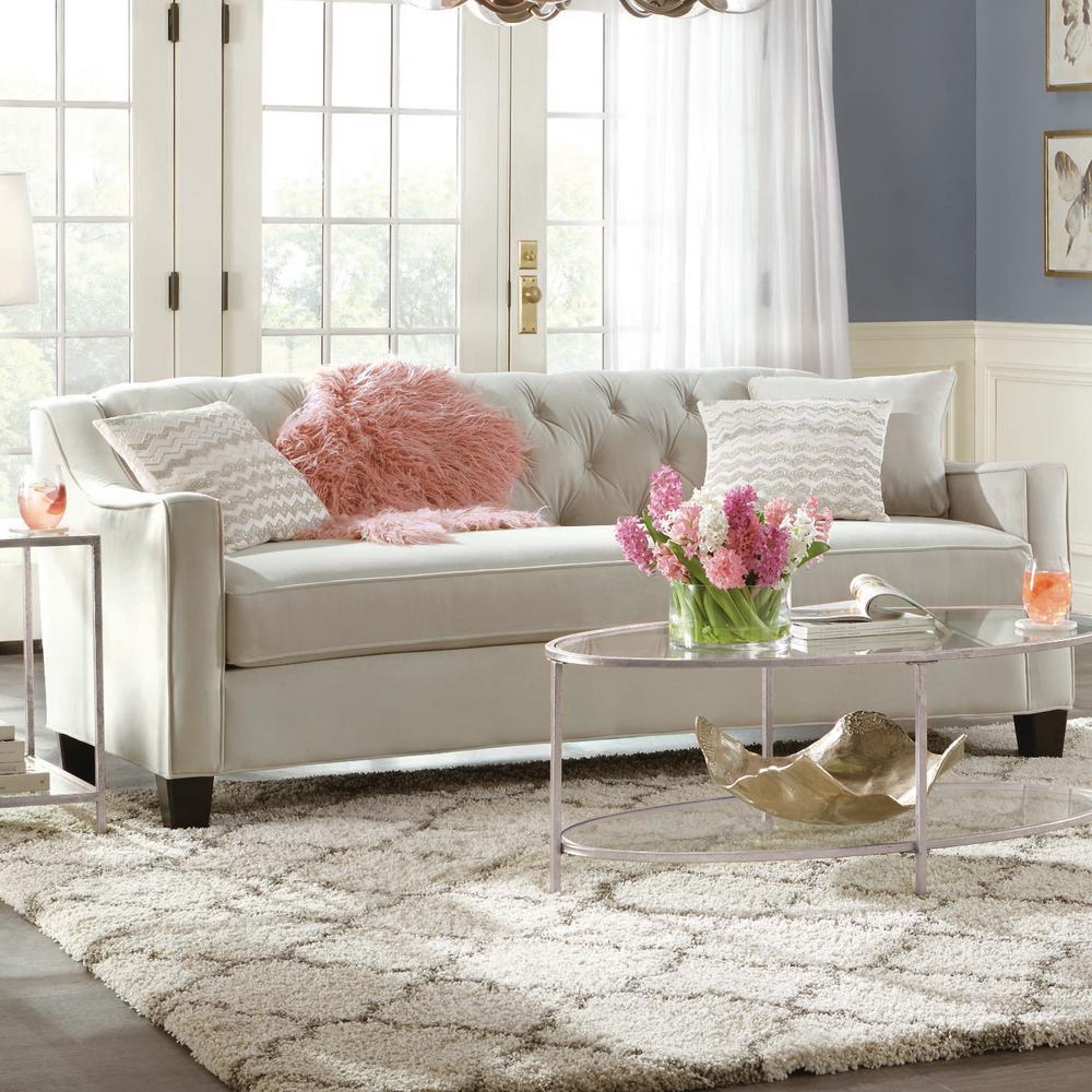 Home Decorators Collection Riemann 81 5 In Pearl Polyester Sofa