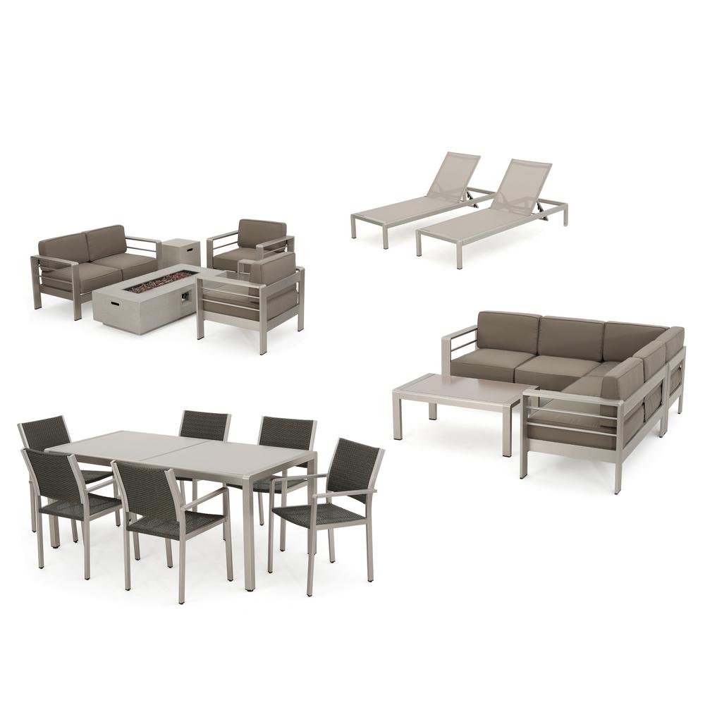 Patio Dining And Conversation Set Caldwellcountytxoem Le House Cape C 18 Piece Metal And Wicker Patio Fire Pit