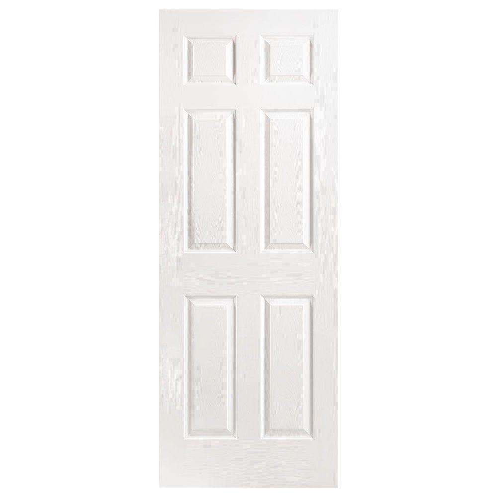 Masonite 28 in. x 80 in. 6-Panel Left-Handed Hollow-Core Textured