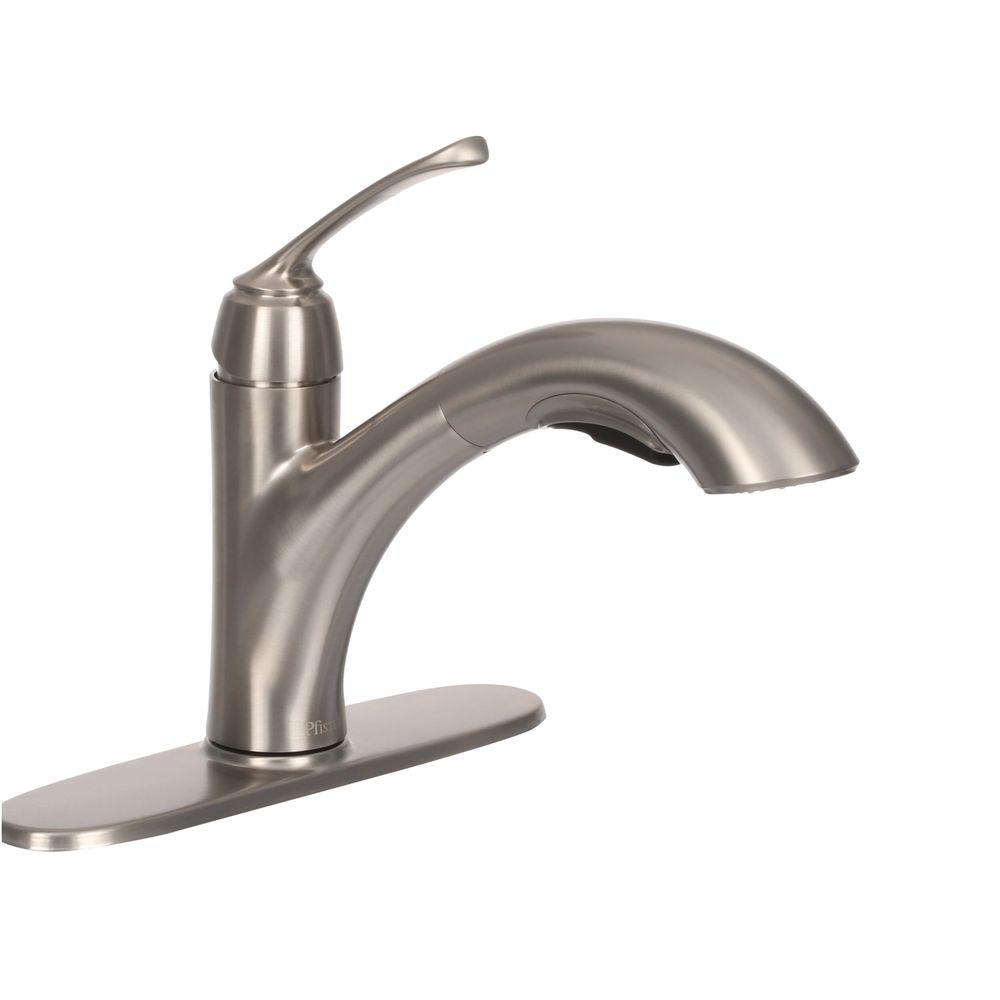 Pfister Pull Out Faucets Kitchen The Home Depot Cantara Single Handle Pull Out Sprayer Kitchen Faucet In Stainless Steel