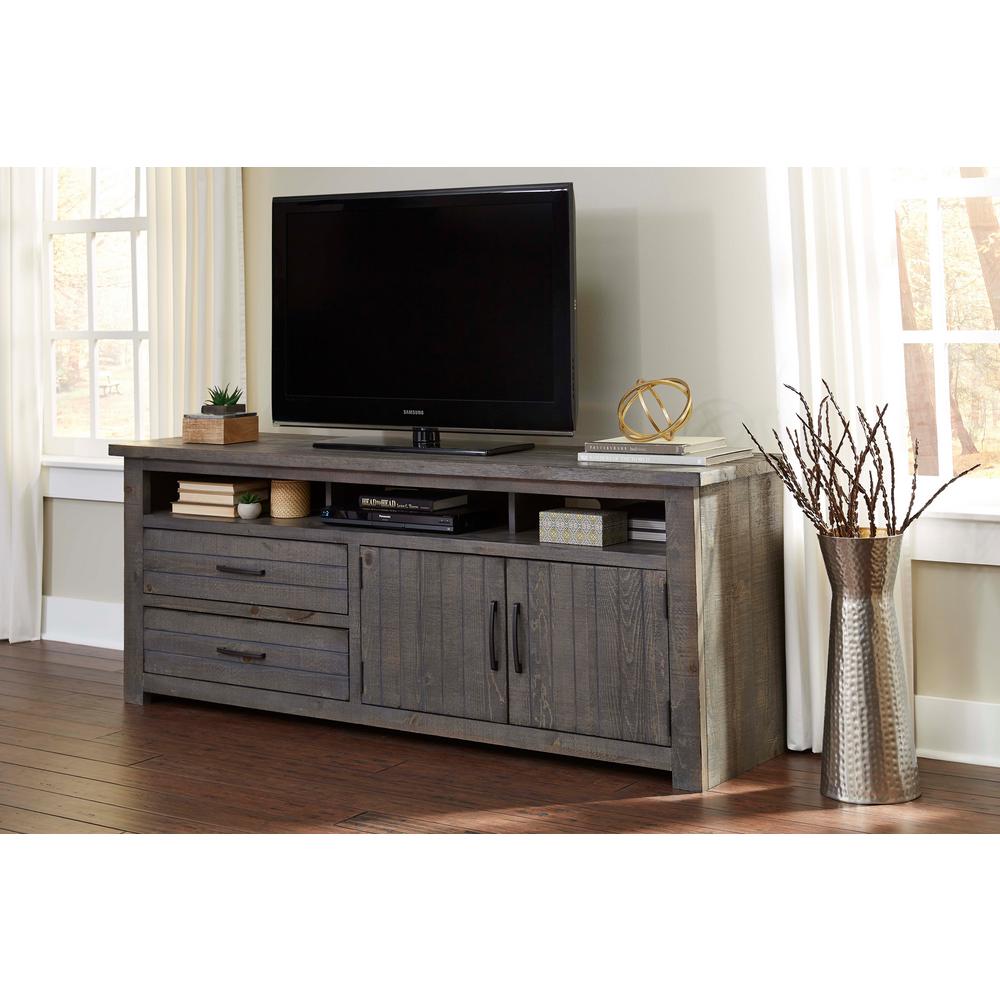 Atlantic Furniture Nantucket 50 in. White Wood TV with 2 Drawer