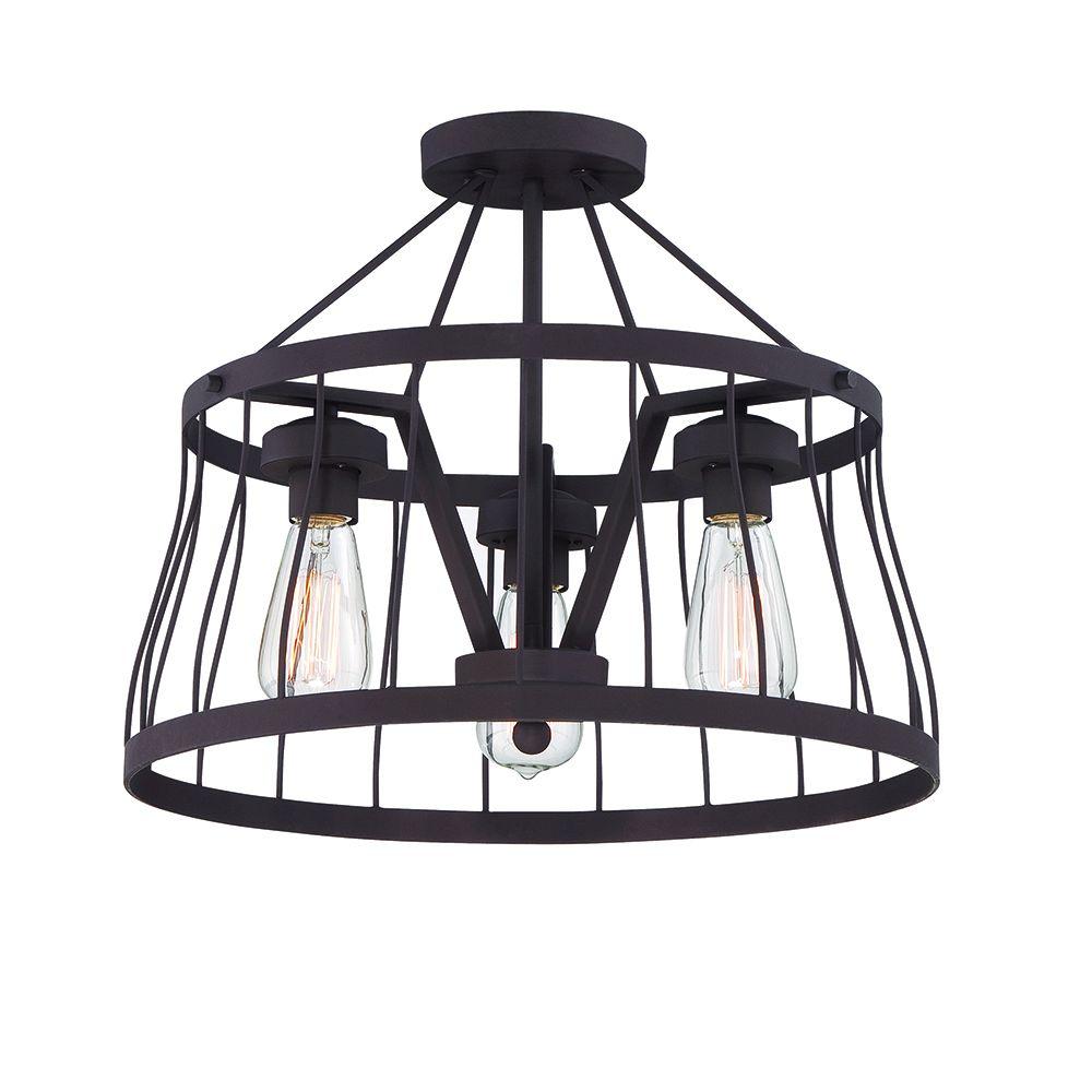 designers fountain brooklyn 3 light bronze semi flush semi flush pendant light