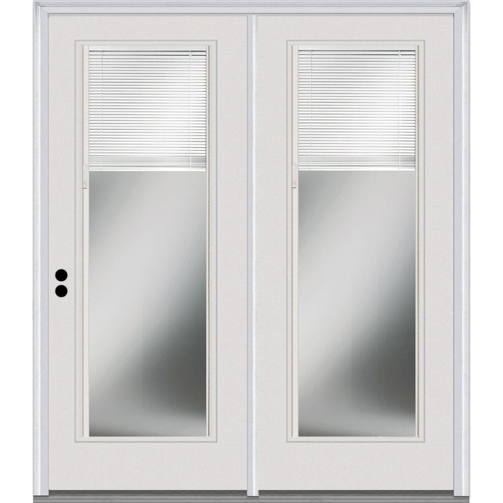 Mmi Door 60 In X 80 Clear Low E Glass Internal Blinds Primed Mmi Door 60 In X 80 Clear Low E Glass Internal Blinds Primed Fiberglass Prehung Right Hand Full Lite Stationary Patio Z001616r The Home Depot