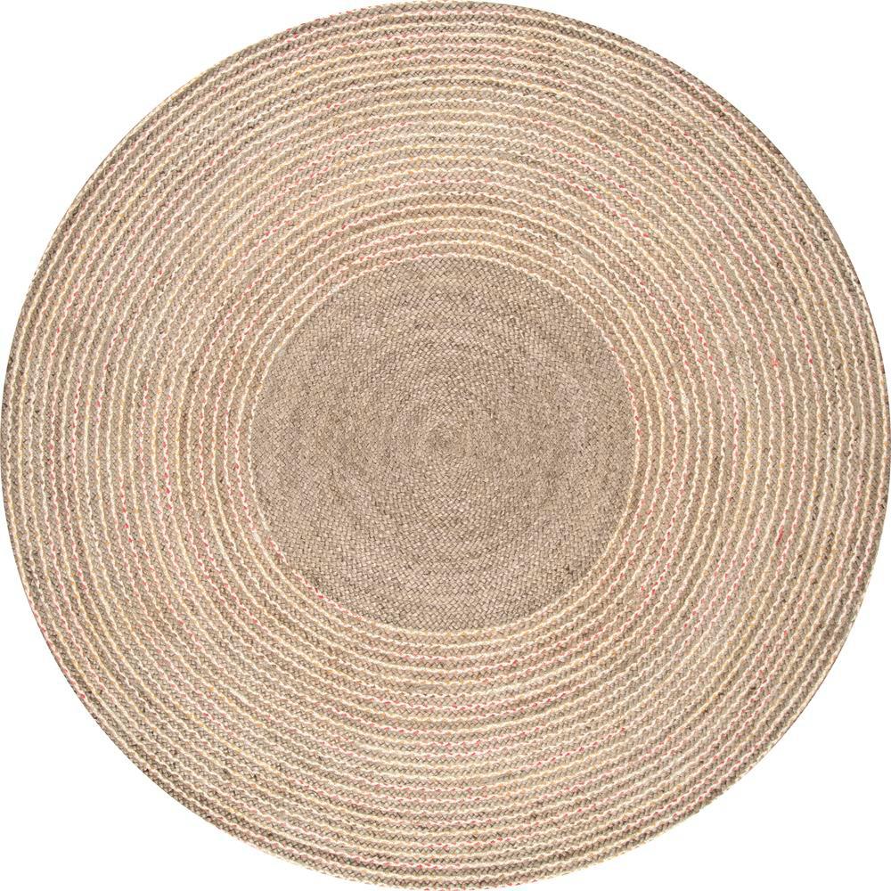 nuLOOM Braided Draya Jute Natural 6 ft. x 6 ft. Round Rug-TADC01C-R606