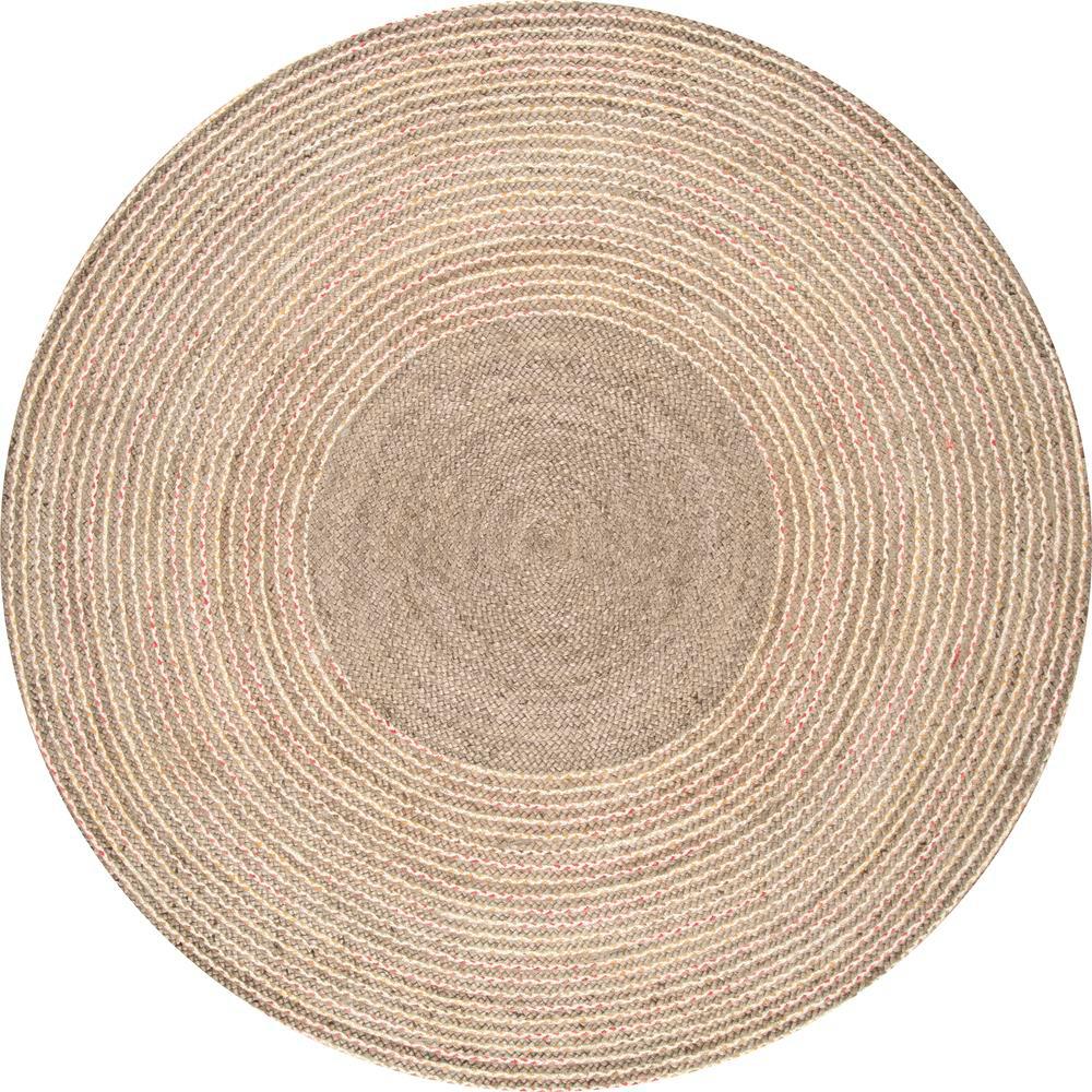 nuLOOM Draya Braided Jute Tan 8 ft. Round RugTADC01CR808 The Home Depot