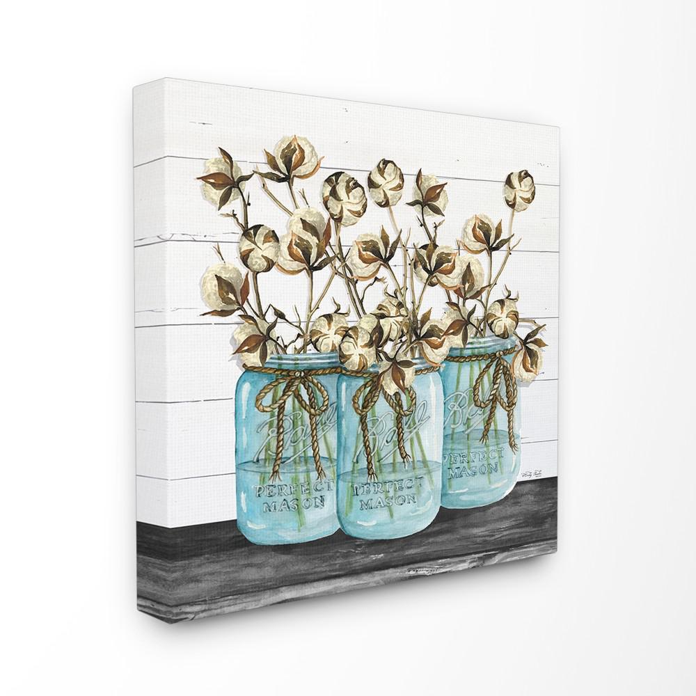Pinnacle Blooms In Mason Jar Floral Canvas Wall Art 1711 3406