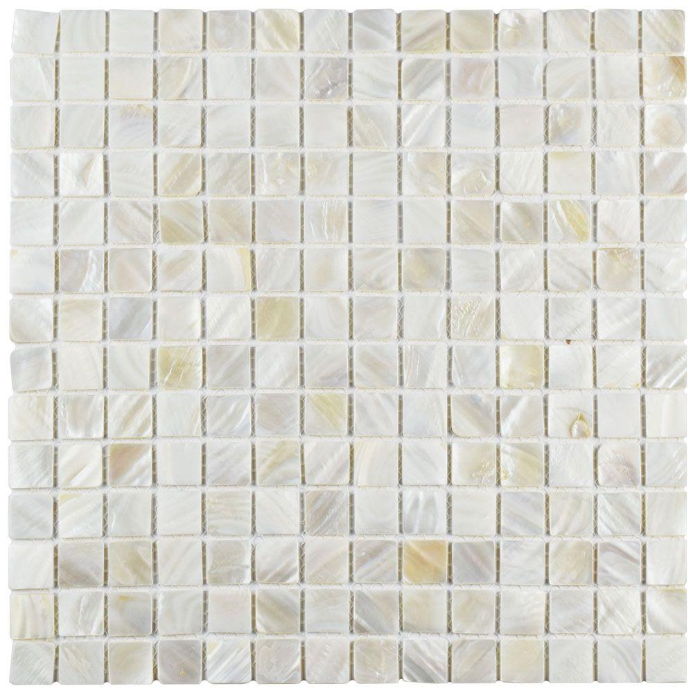 Merola Tile Conchella Square White 12 In X 2 Mm Natural Merola Tile Conchella Square White 12 In X 2 Mm Natural