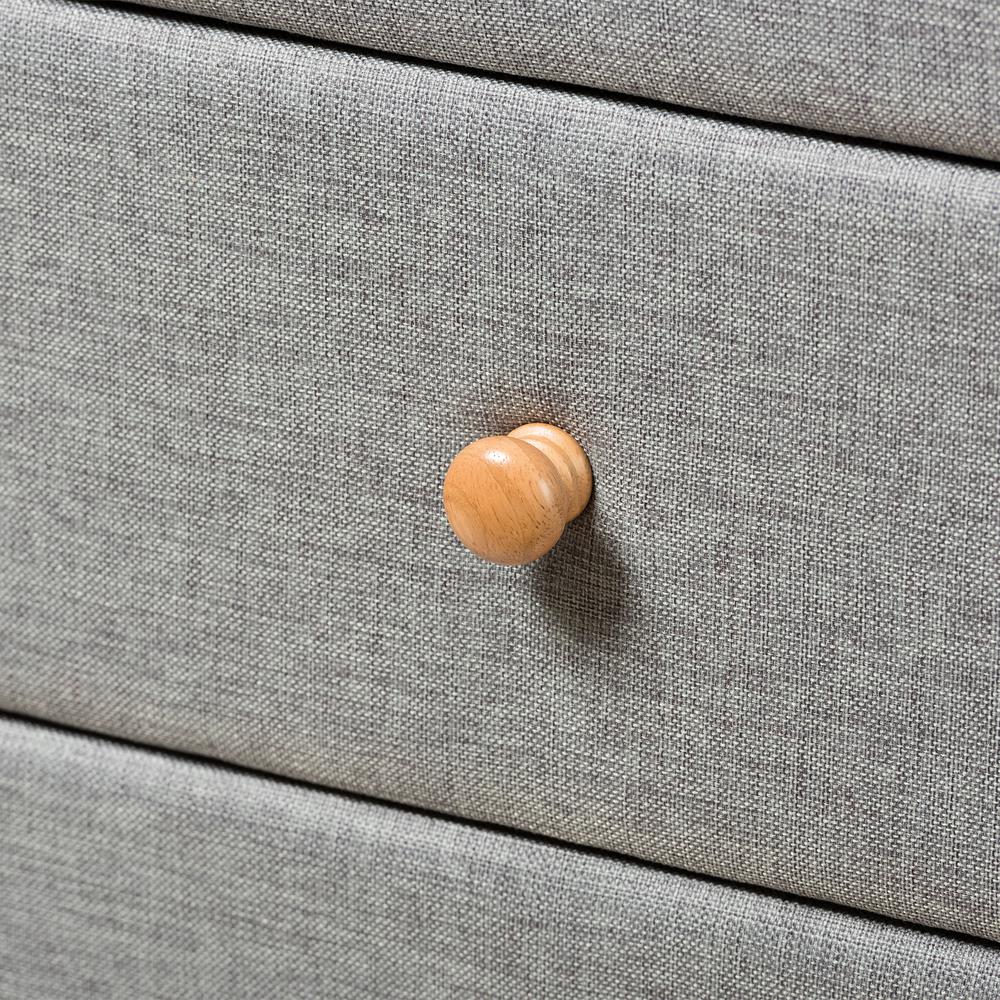 Baxton Studio Jonesy Mid Century 5 Drawer Gray Fabric Upholstered