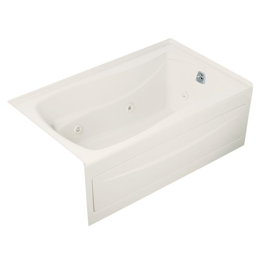 KOHLER Mariposa 5 ft. Right-Hand Drain Rectangular Alcove Whirlpool Bathtub in White