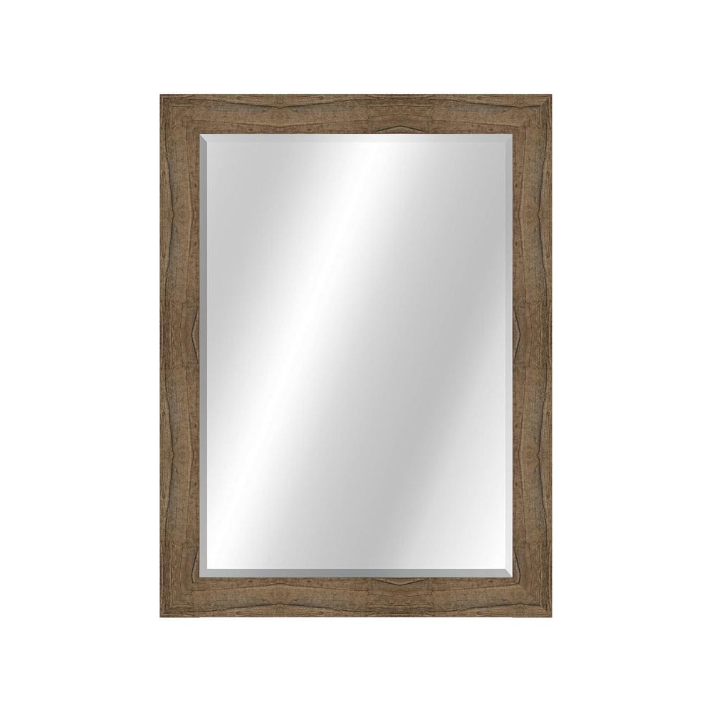 Unbranded Rustic Natural Wood Owl Brown Framed Vanity 36 In X 30 In Mirror B841 2 The Home Depot