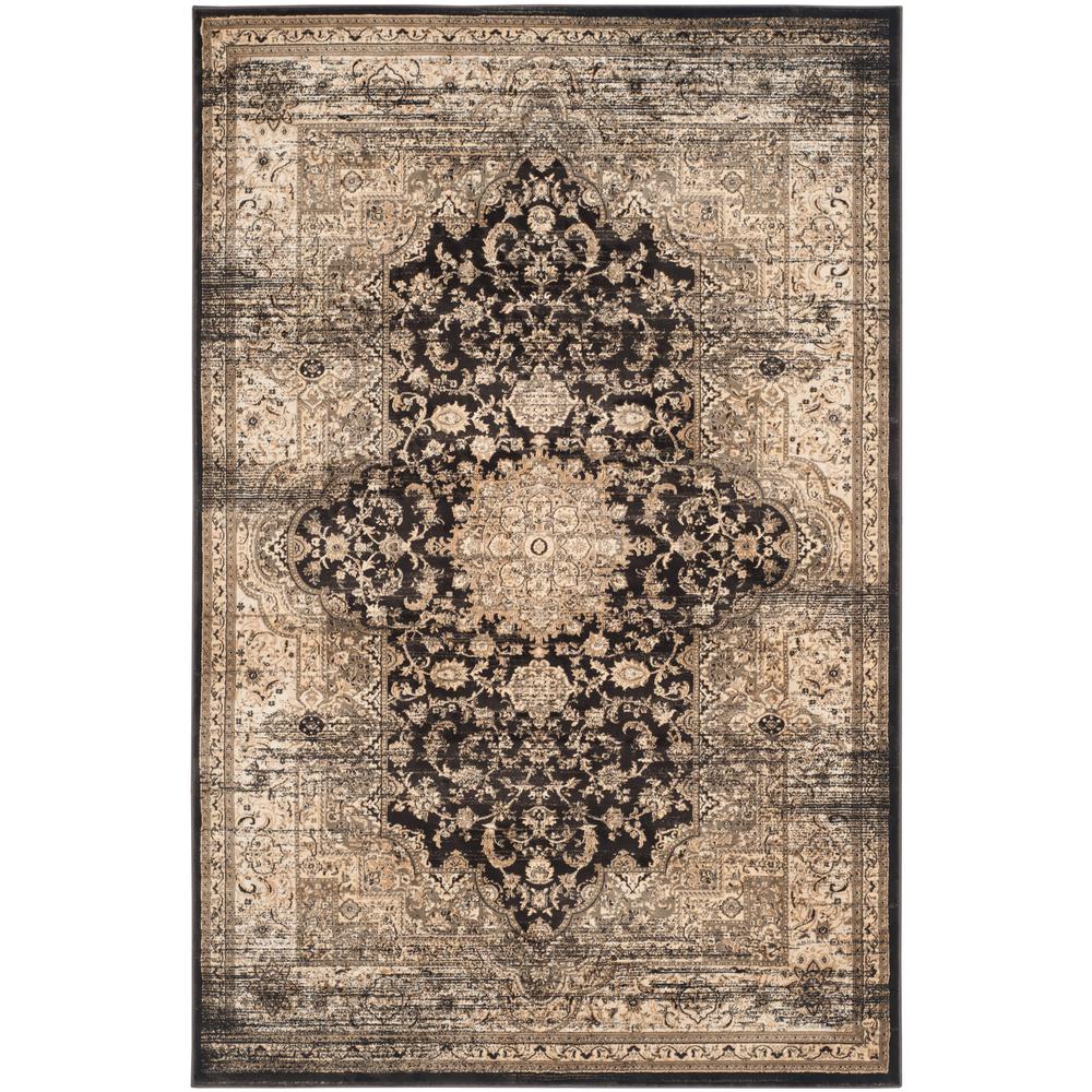 Safavieh Vintage Black Ivory 4 Ft X 6 Area Rug Vtg574f The Safavieh Vintage Black Ivory 4 Ft X 6 Area Rug