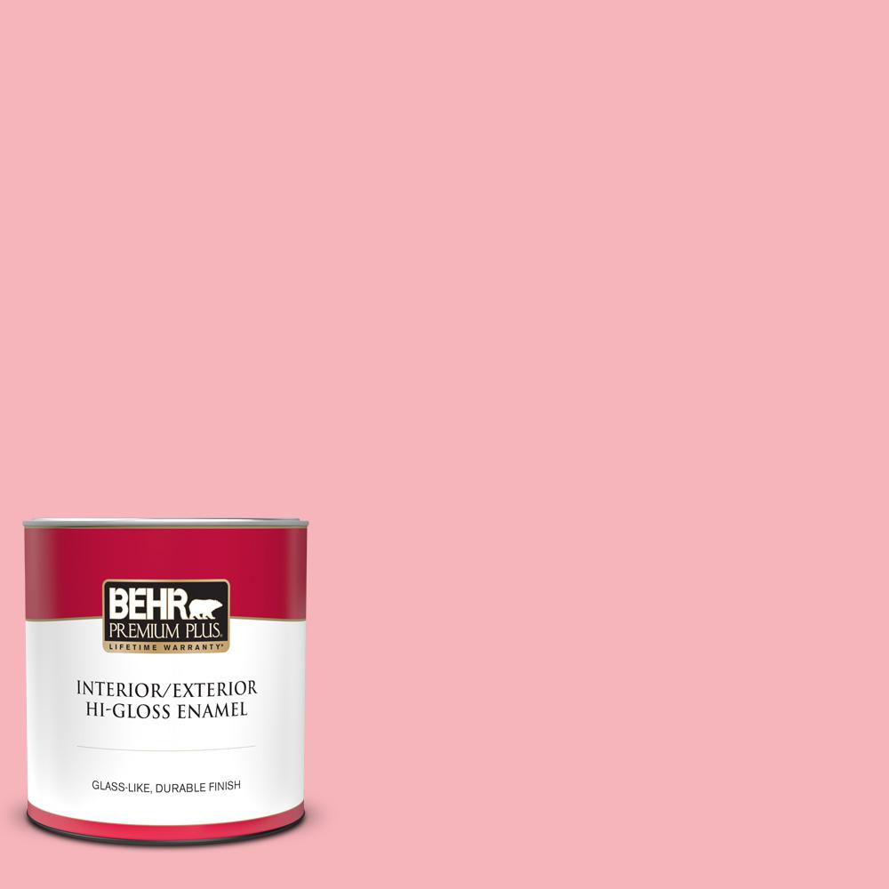 BEHR PREMIUM PLUS 1 qt. 130A3 Ballerina Pink HiGloss Enamel Interior