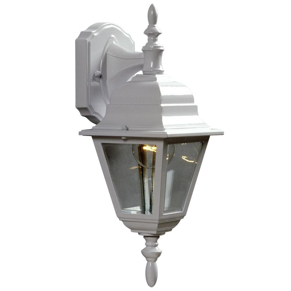 Progress Lighting Mansard Collection 1Light Outdoor White Wall Lantern