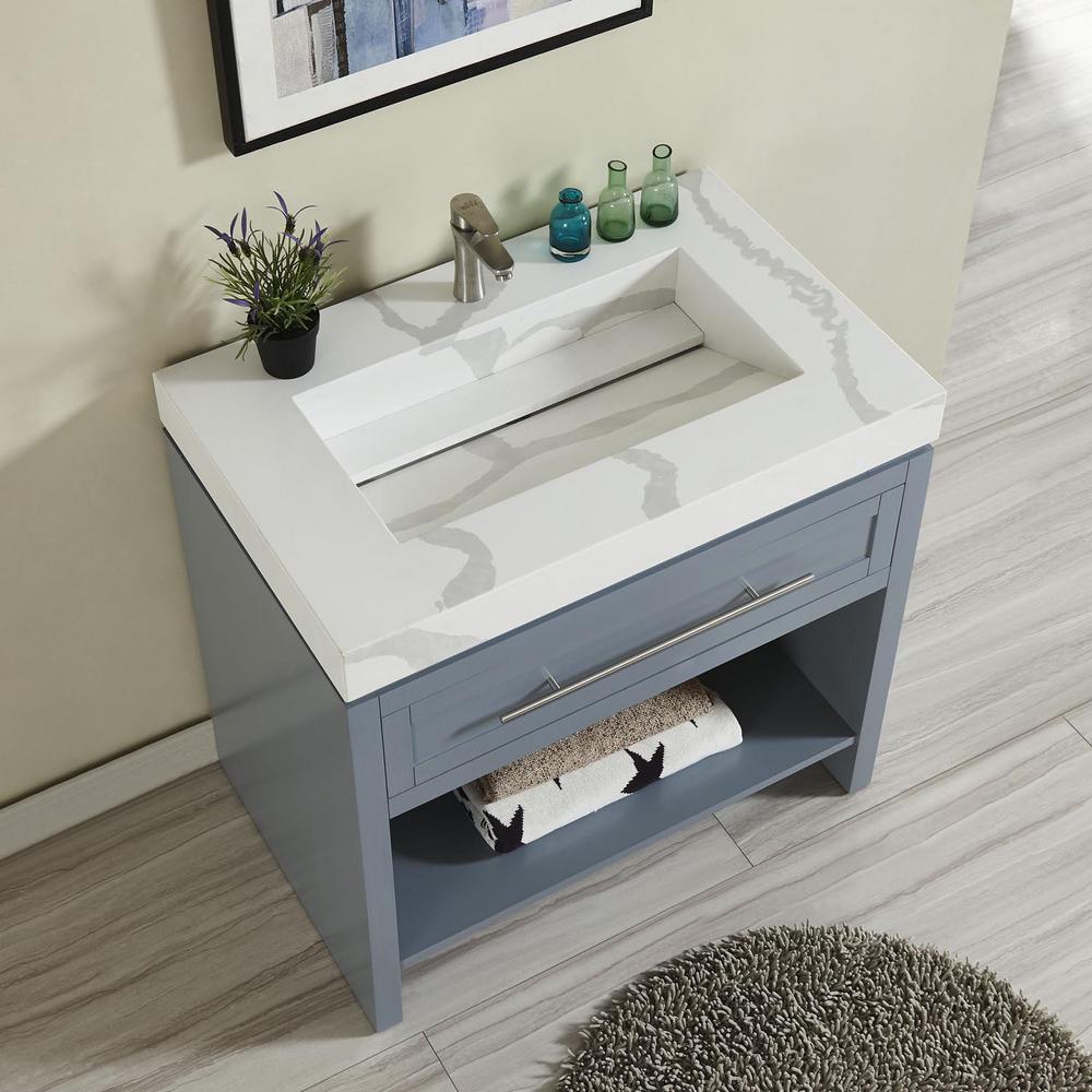 Silkroad Exclusive 36 In W X 23 D Quartz Vanity Top Calacatta White With Integral Basin T0136lrc The Home Depot - 36 Vanity Top With Integrated Sink Silkroad Exclusive 36 In W X 23 D Quartz Vanity Top Calacatta White With Integral Basin T0136lrc The Home Depot - 36 Vanity Top With Integrated Sink