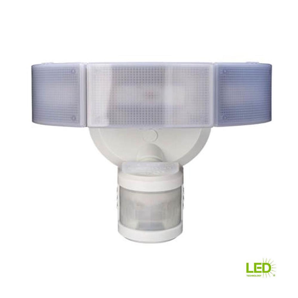 Defiant 270 Degree 3 Head White Led Motion Outdoor Security Light Defiant 270 Degree 3 Head White Led Motion Outdoor Security Light Dfi 5988 Wh The Home Depot