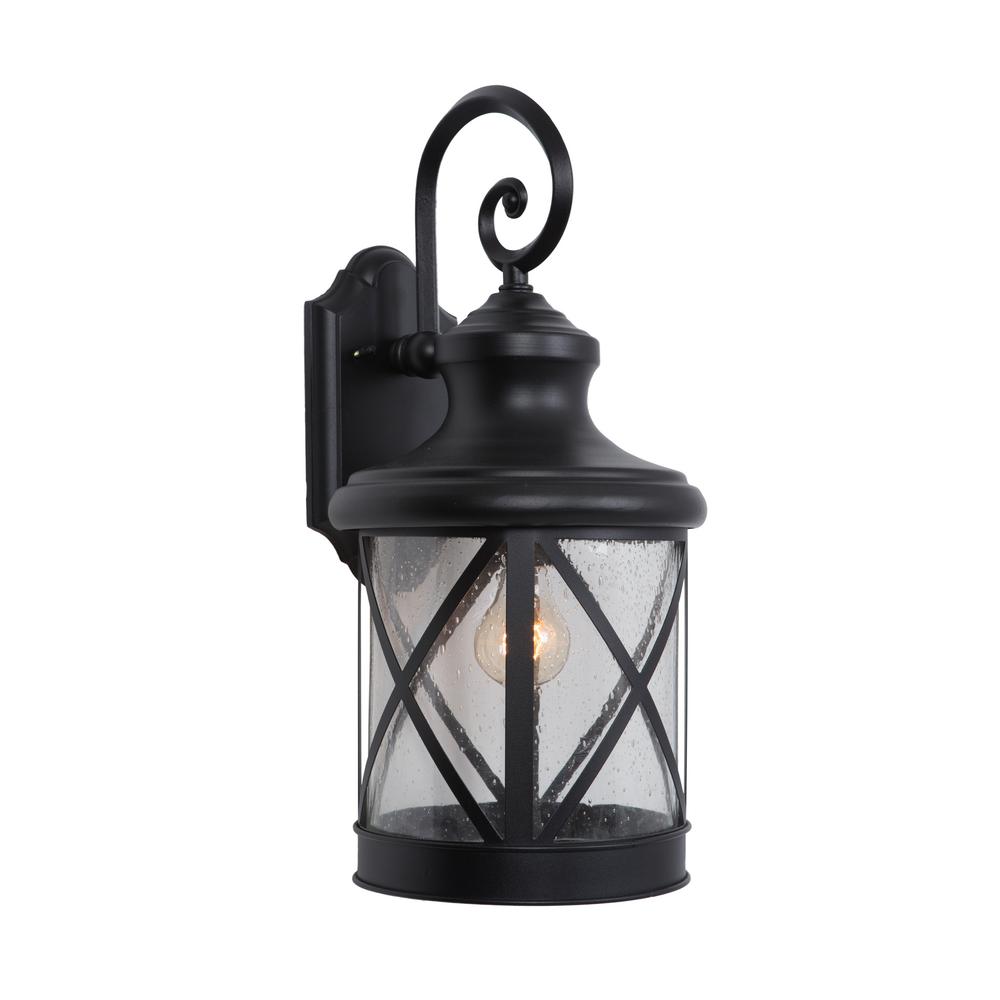 Yosemite Home Decor Outdoor Wall Mounted Lighting 1 Light Exterior Lantern In Black Finish Large Size