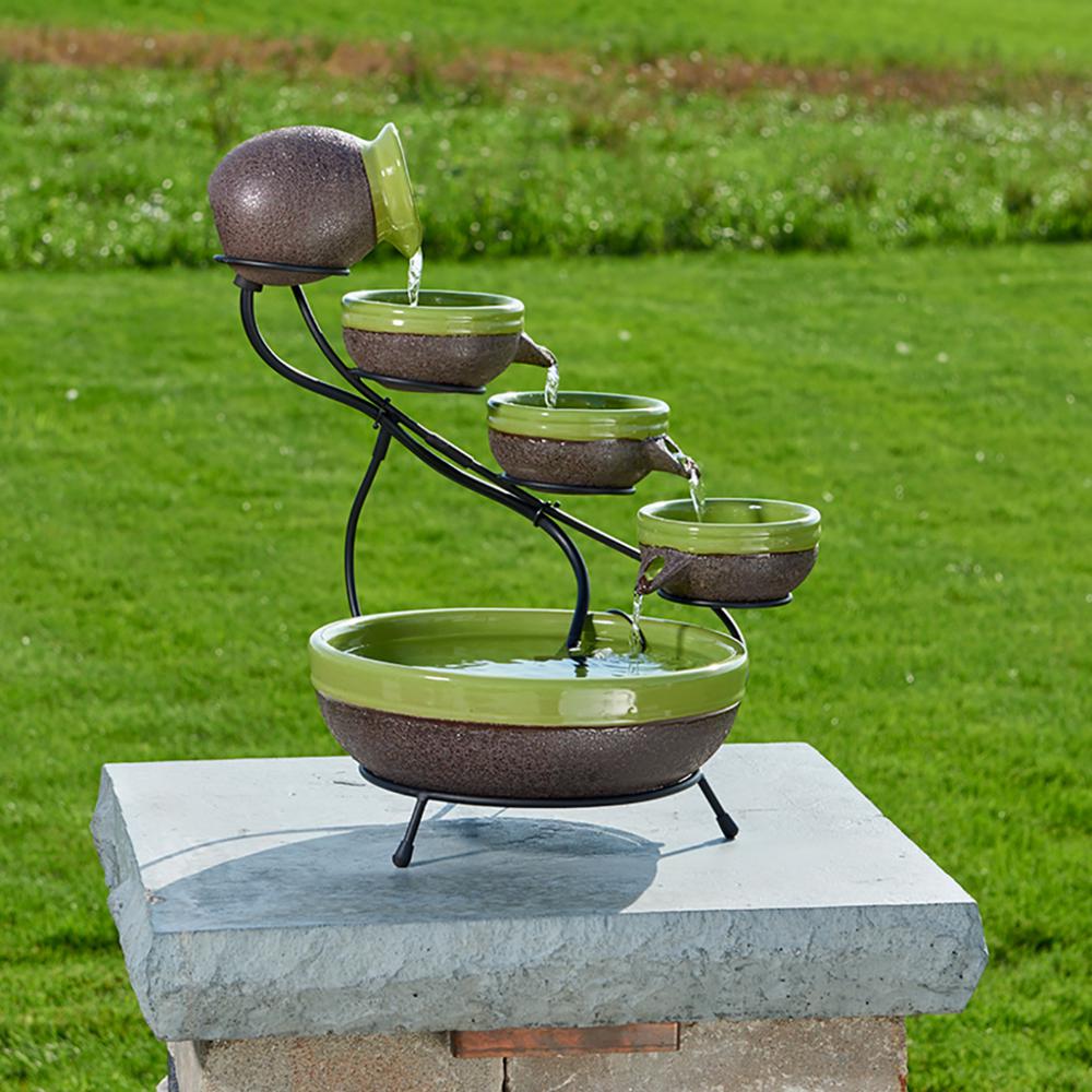 Smart Solar Fountains Outdoor Decor The Home Depot Ceramic Solar
