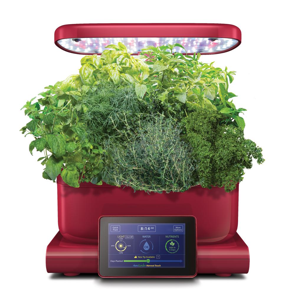 Aerogarden Harvest Touch Indoor Hydroponic Garden Kit In Aerogarden Harvest Touch Indoor Hydroponic Garden Kit In Red