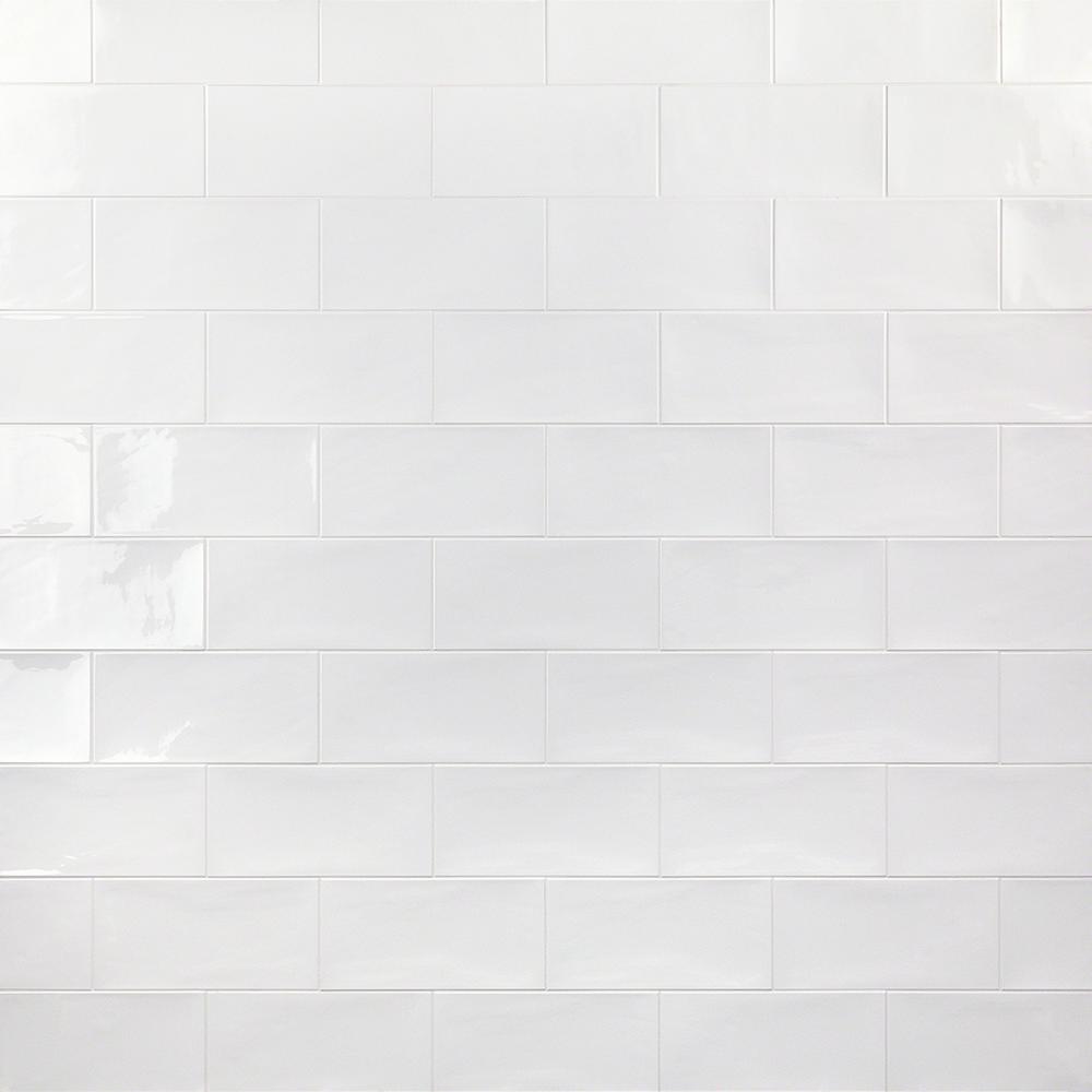 Ivy Hill Tile Barbados White 5 in. x 10 in. 9 mm Polished Ceramic Wall