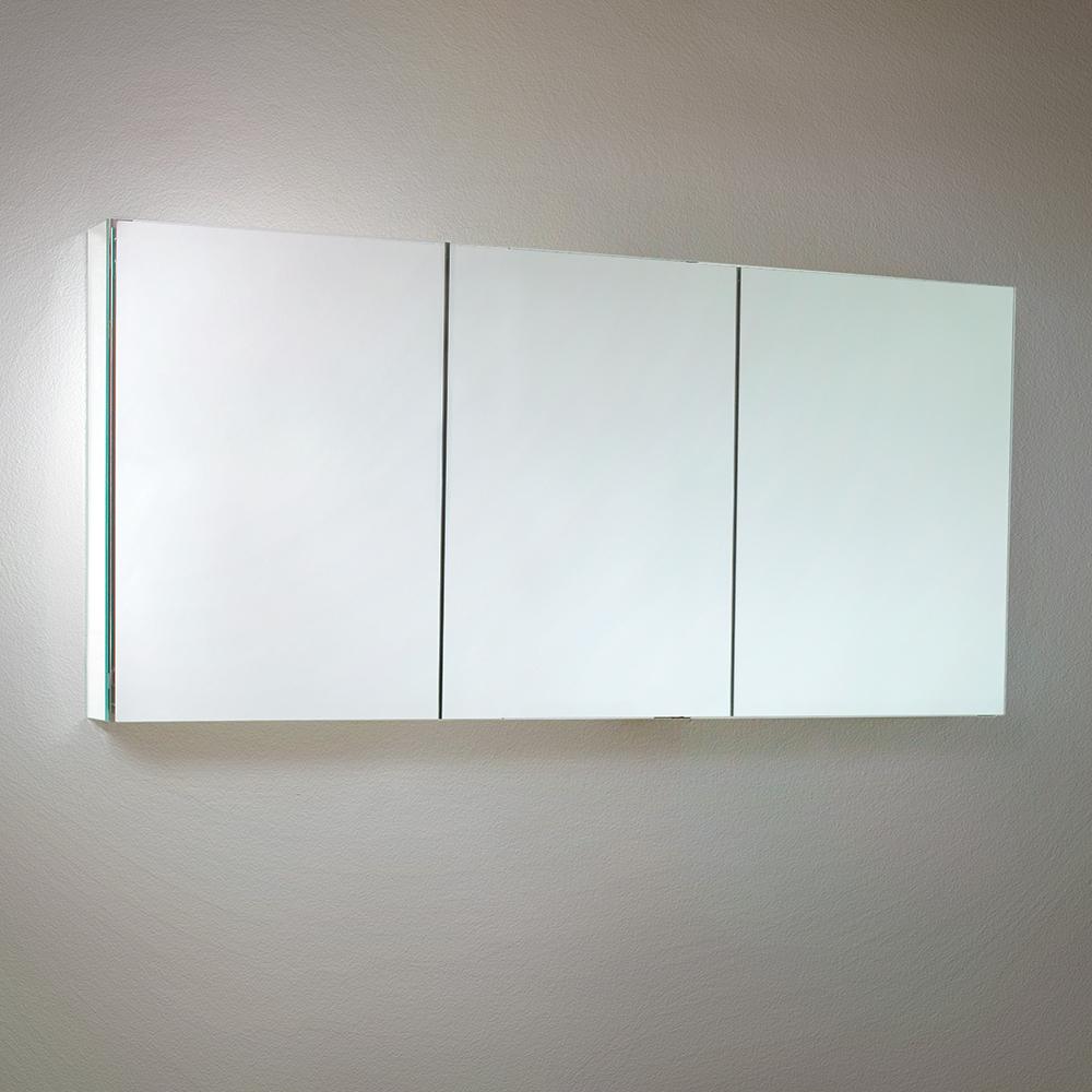 Fresca 59 In W X 26 In H X 5 In D Frameless Glass Recessed Or