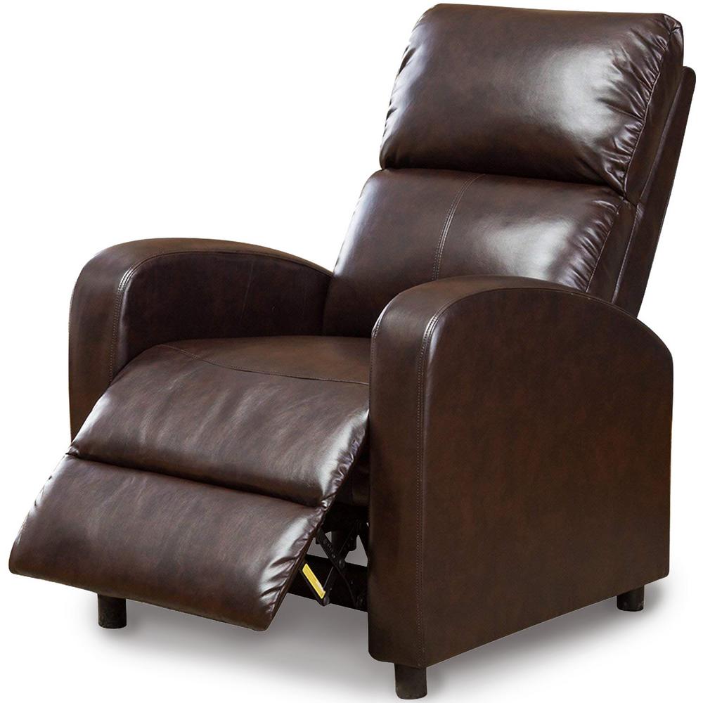 GOOD GRACIOUS Dark Brown Recliner Chair Modern Reclining Sofa