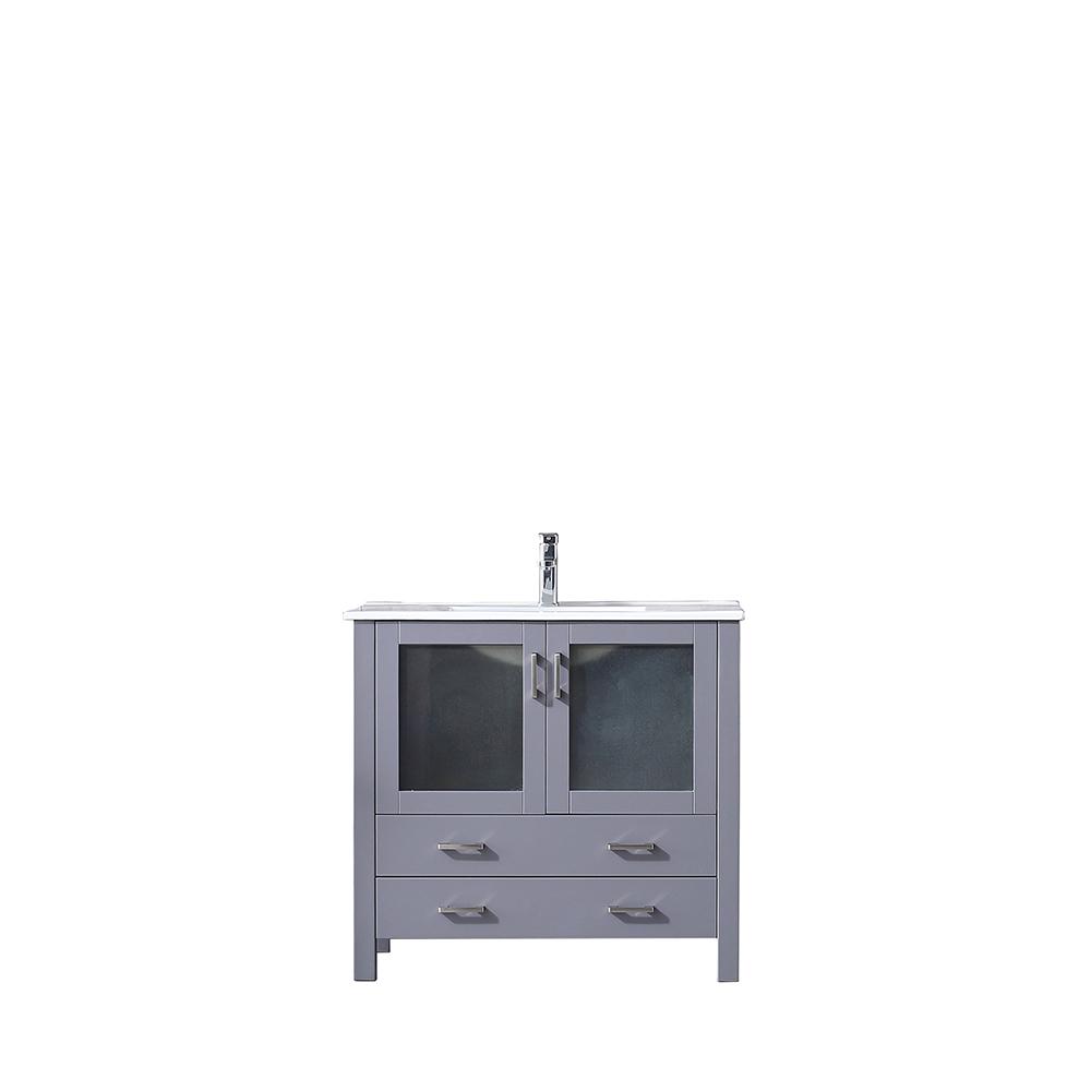 Lexora Volez 36 In Single Bath Vanity Dark Grey With Top White Sink
