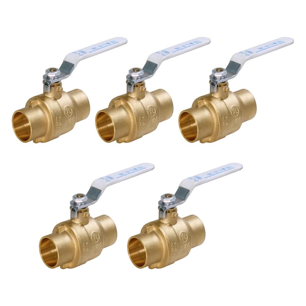 Midline Valve 1 In. SWT X 1 In. SWT Premium Brass Full Port Ball Valve ...