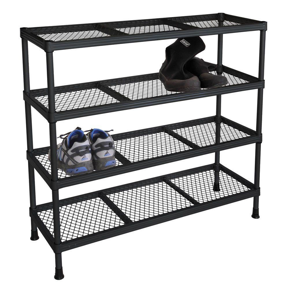 Sandusky 31 In H X 31 In W X 11 In D Steel Wire Shoe Rack In Black Csr311031 The Home Depot