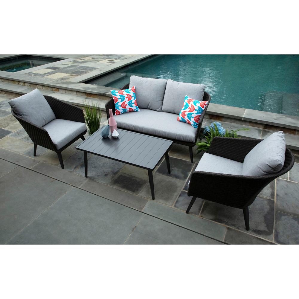 Canopy Willow 4 Piece Resin Wicker Patio Deep Seating Set With