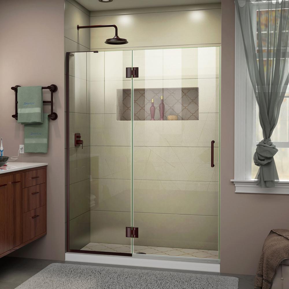 Dreamline Unidoor X 51 In 72 Frameless Hinged Shower Door Unidoor X 51 In 72 Frameless Hinged Shower Door Oil Rubbed Bronze