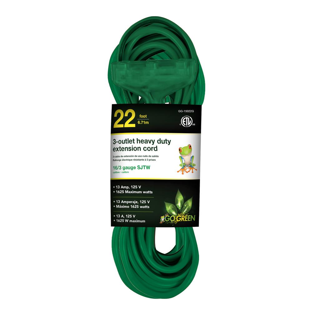 HDX 50 ft. 16/3 Indoor/Outdoor Landscape Extension Cord, GreenHD809