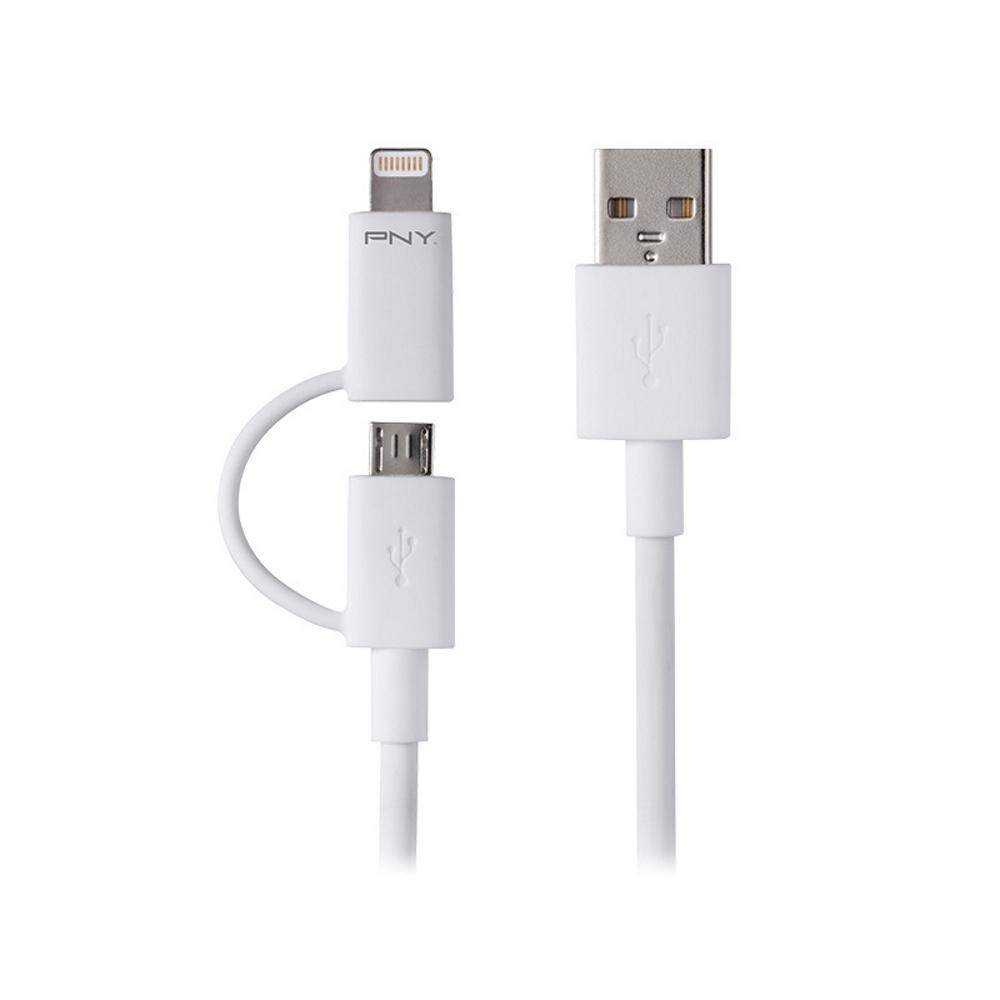 PNY 2in1 Charge and Sync Cable with MicroUSB and Lightning
