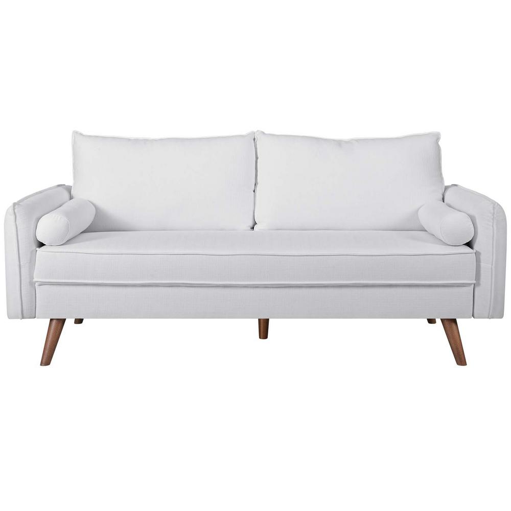 Modway Revive Upholstered Fabric Sofa In White Eei 3092 Whi The Modway Revive Upholstered Fabric Sofa