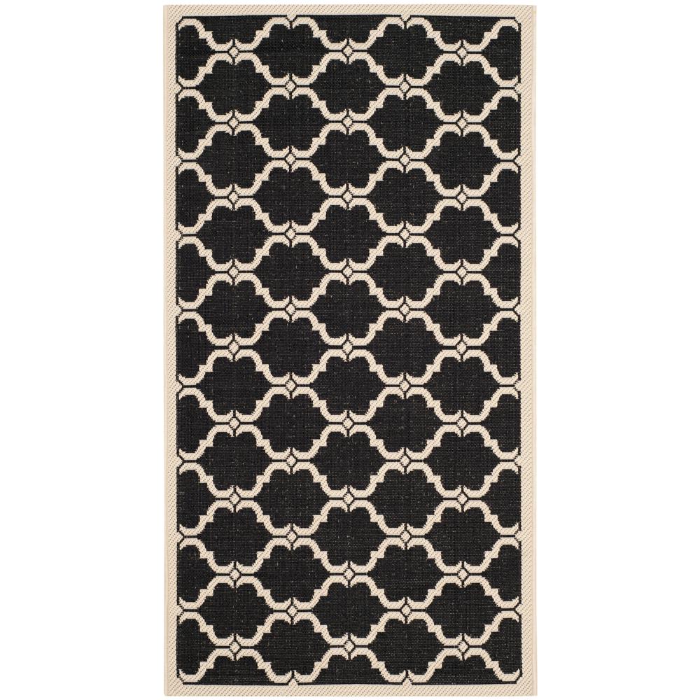 Safavieh Courtyard Black/Beige 3 ft. x 5 ft. Indoor/Outdoor Rectangle