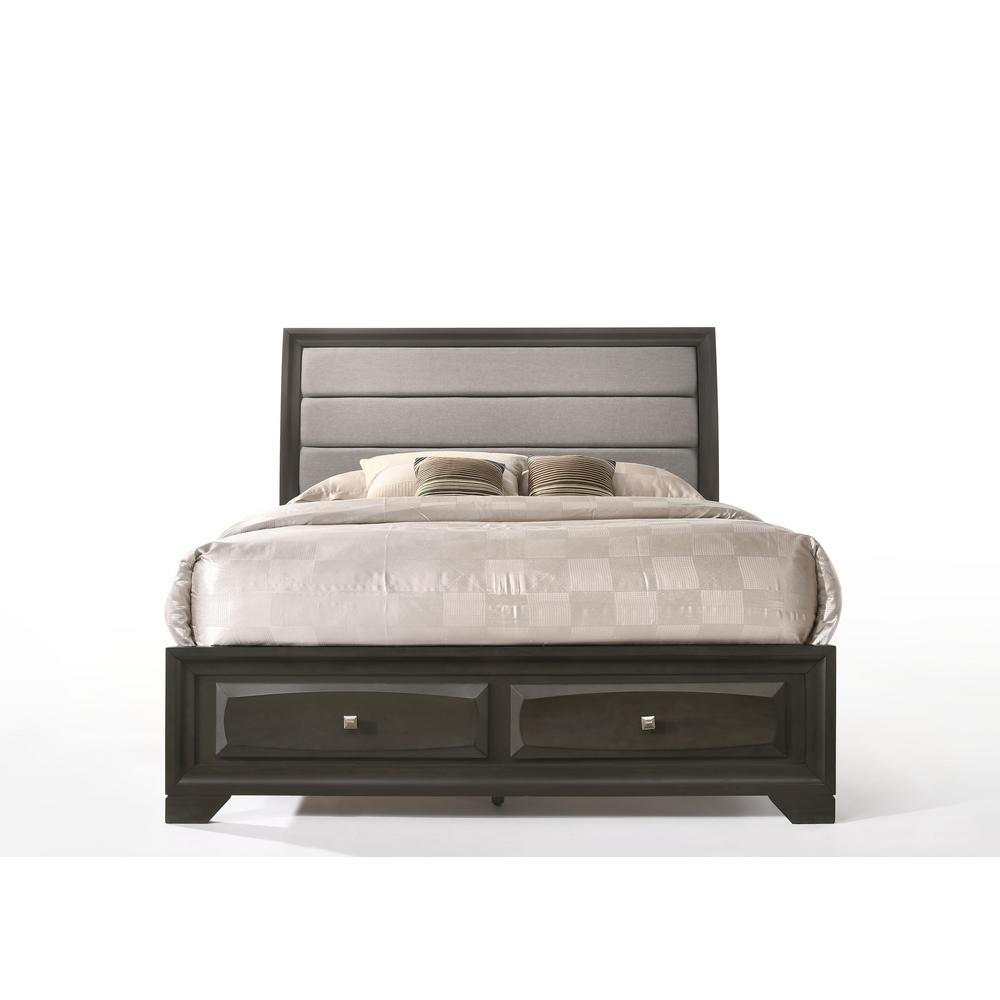 Prepac Queen Wood Storage Bed Bbq 6212 K The Home Depot Soteris Light Gray Fabric And Antique Queen Storage Bed
