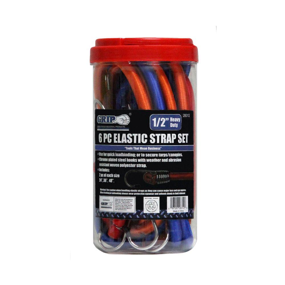 UPC 097257283126 product image for Grip 24 in. to 48 in. Elastic Strap Assortment (6-Piece per Set) | upcitemdb.com