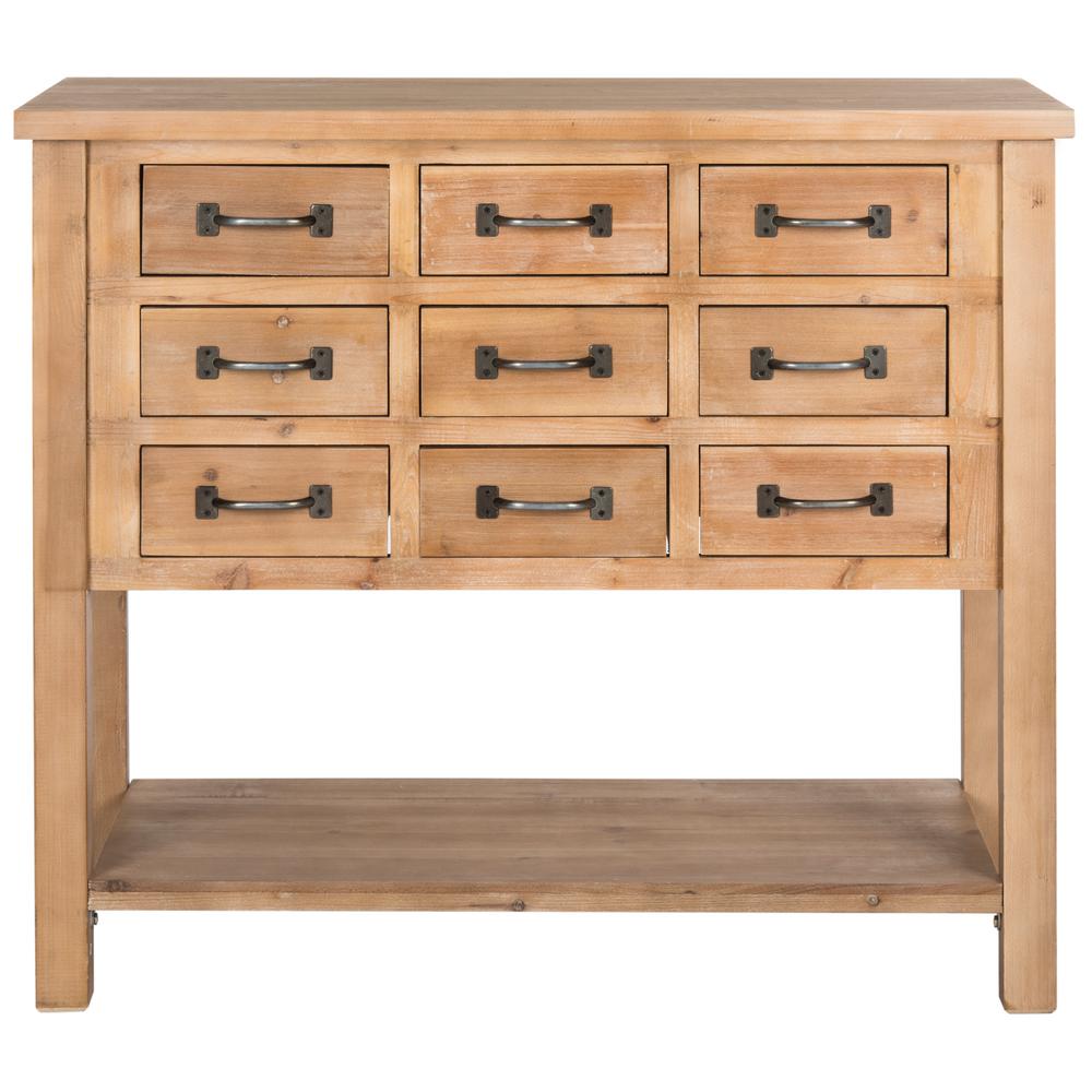 Safavieh 9 Drawer Natural Oak Chest Amh1552a The Home Depot