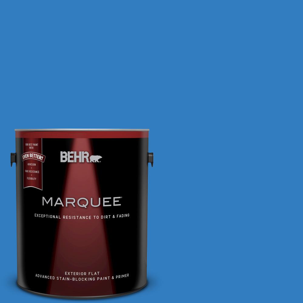 BEHR Premium Plus 5-gal. #P510-6 Brilliant Blue Flat Exterior Paint ...