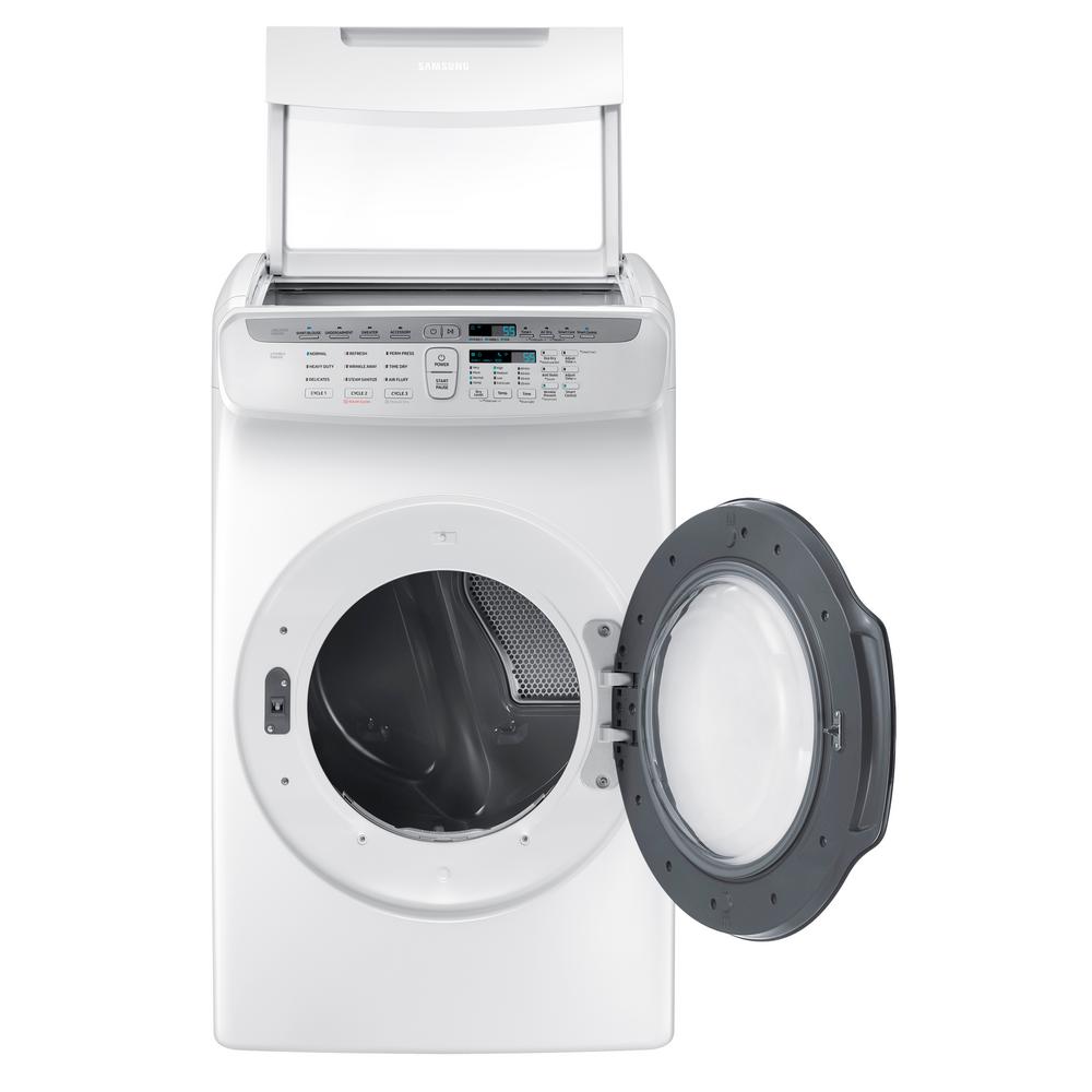 Samsung 7.5 Total cu. ft. Electric FlexDry Dryer with Steam in White