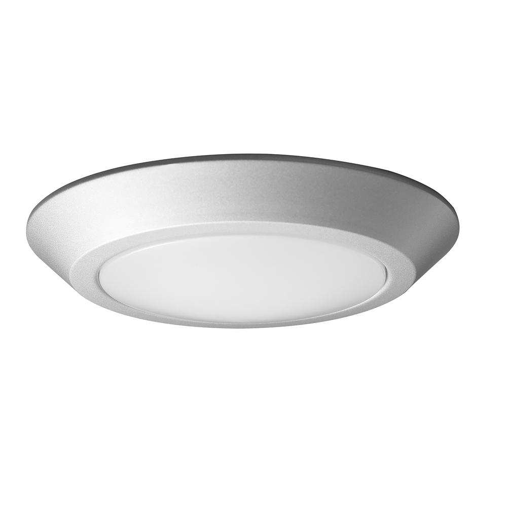 Filament Design Flush Mount Lights Lighting The Home Depot 75 Watt Brushed Nickel Integrated Led Flushmount