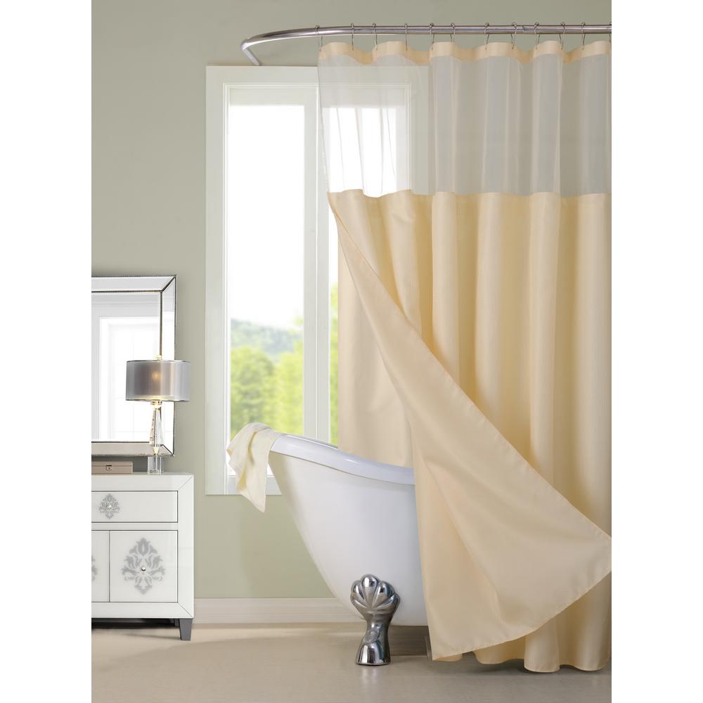 Complete 72 in. Ivory Shower CurtainCSCDLIV The Home Depot