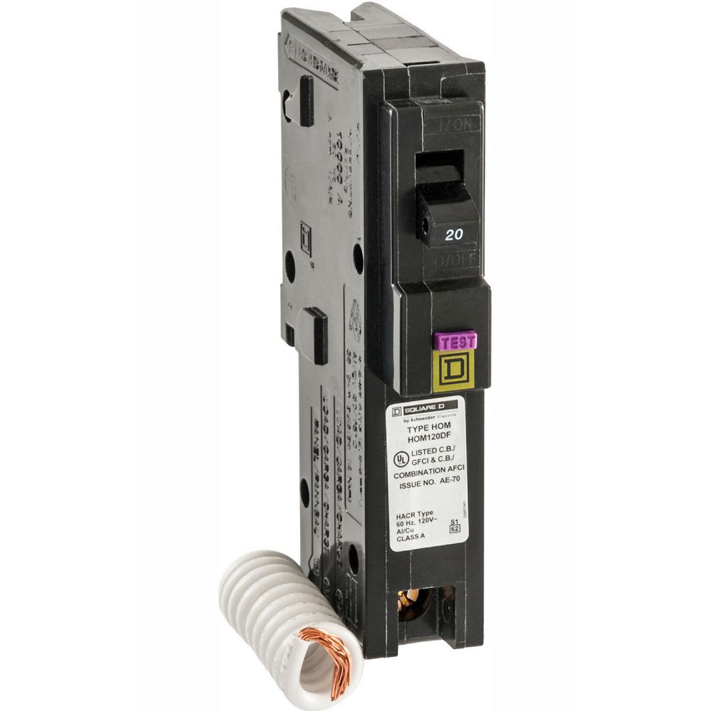 GE QLine 20 Amp SinglePole Dual Function Arc Fault/GFCI Breaker