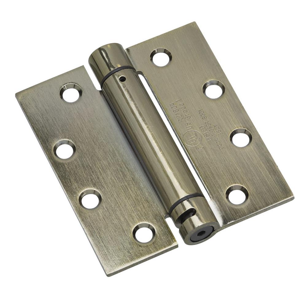 Onward 4 in. x 4-1/2 in. Full Mortise Adjustable Spring Hinge-5823BB1 ...